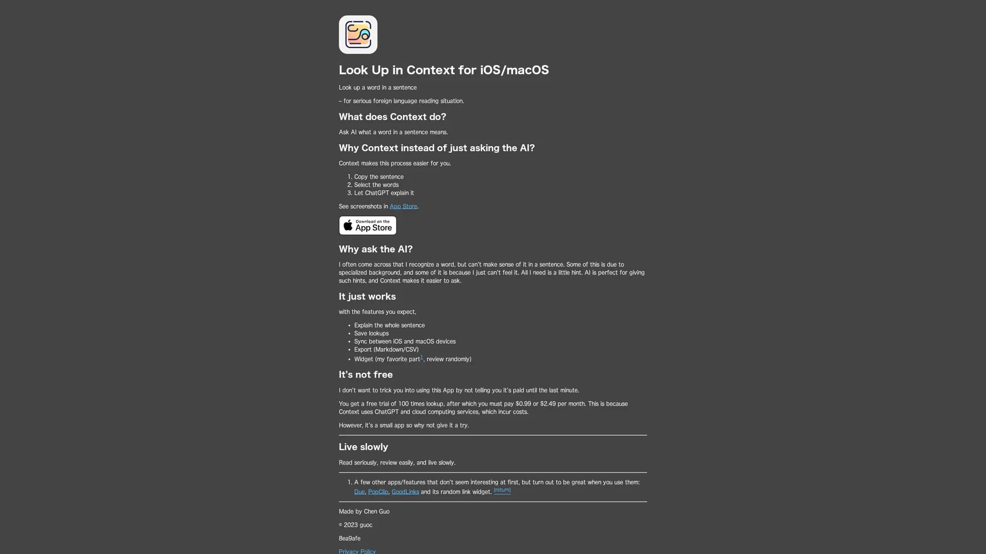 context-word-lookup homepage