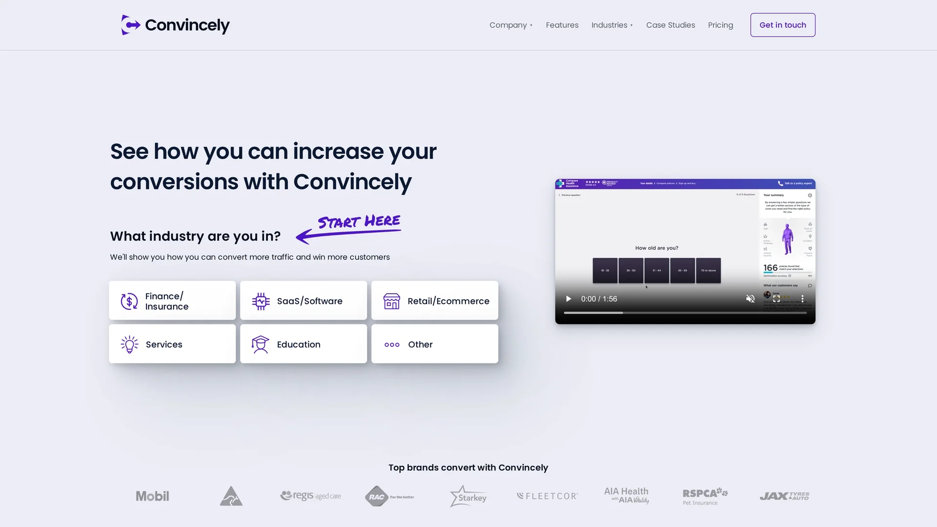 convincely-com homepage