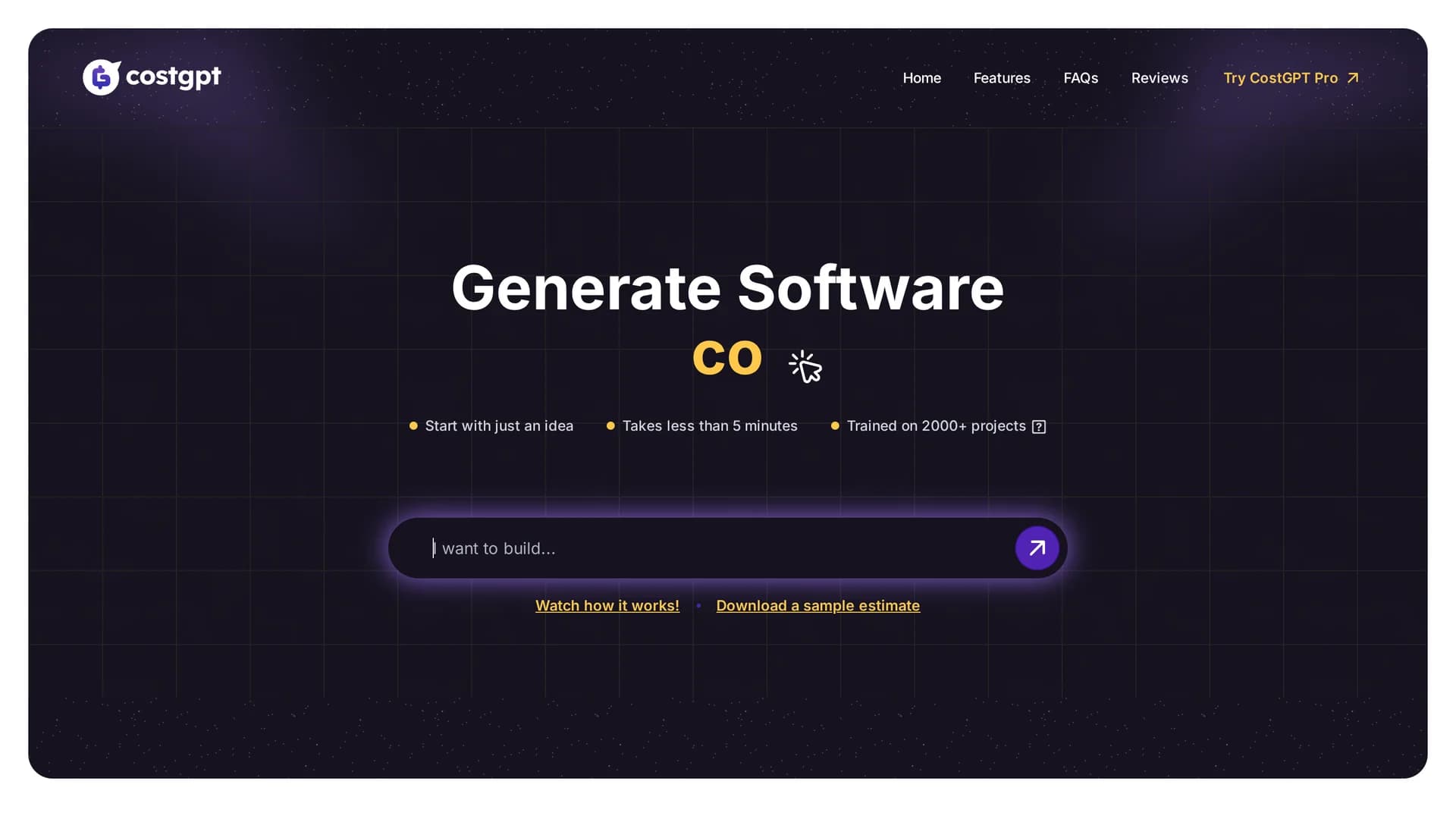 costgpt homepage