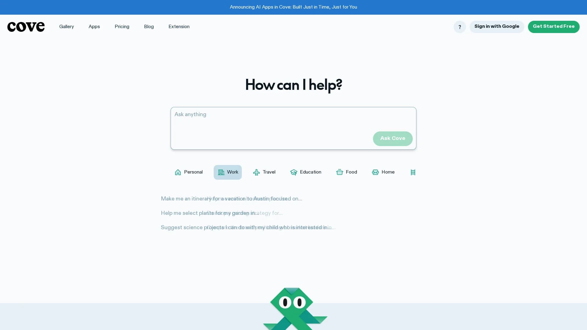 cove-ai homepage