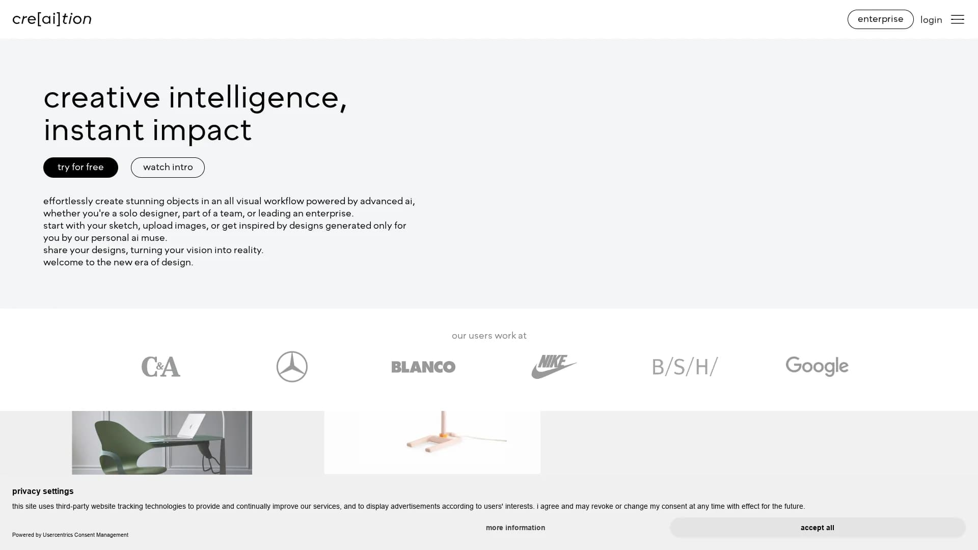 cre-ai-tion homepage