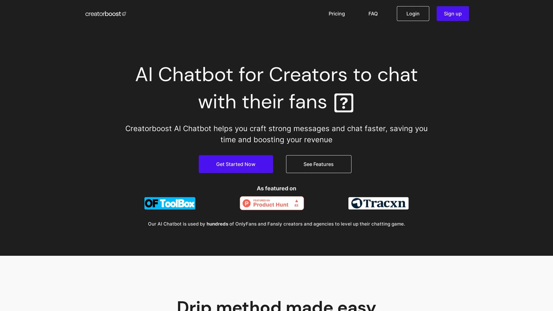 creatorboost homepage