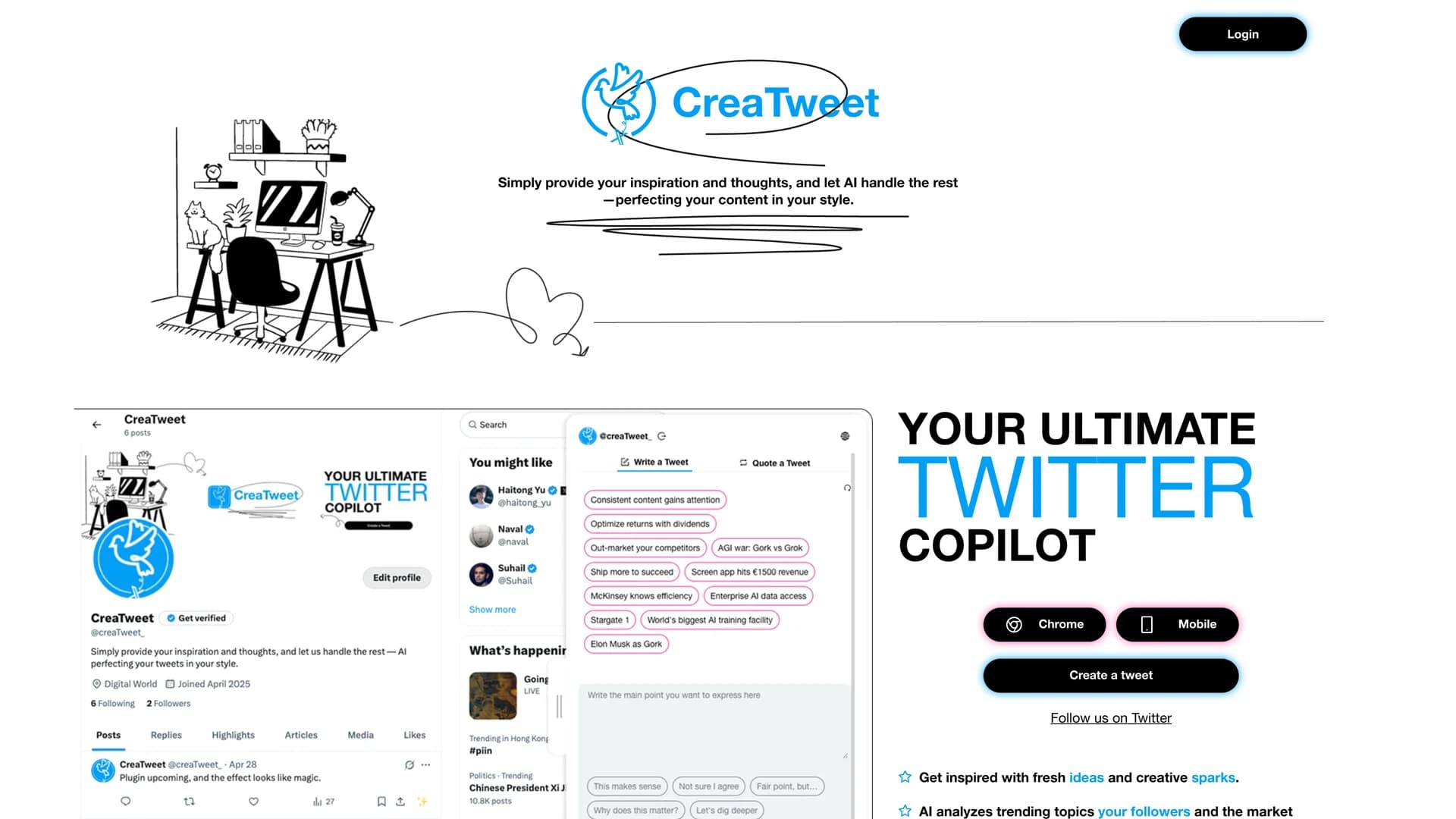 creatweet homepage