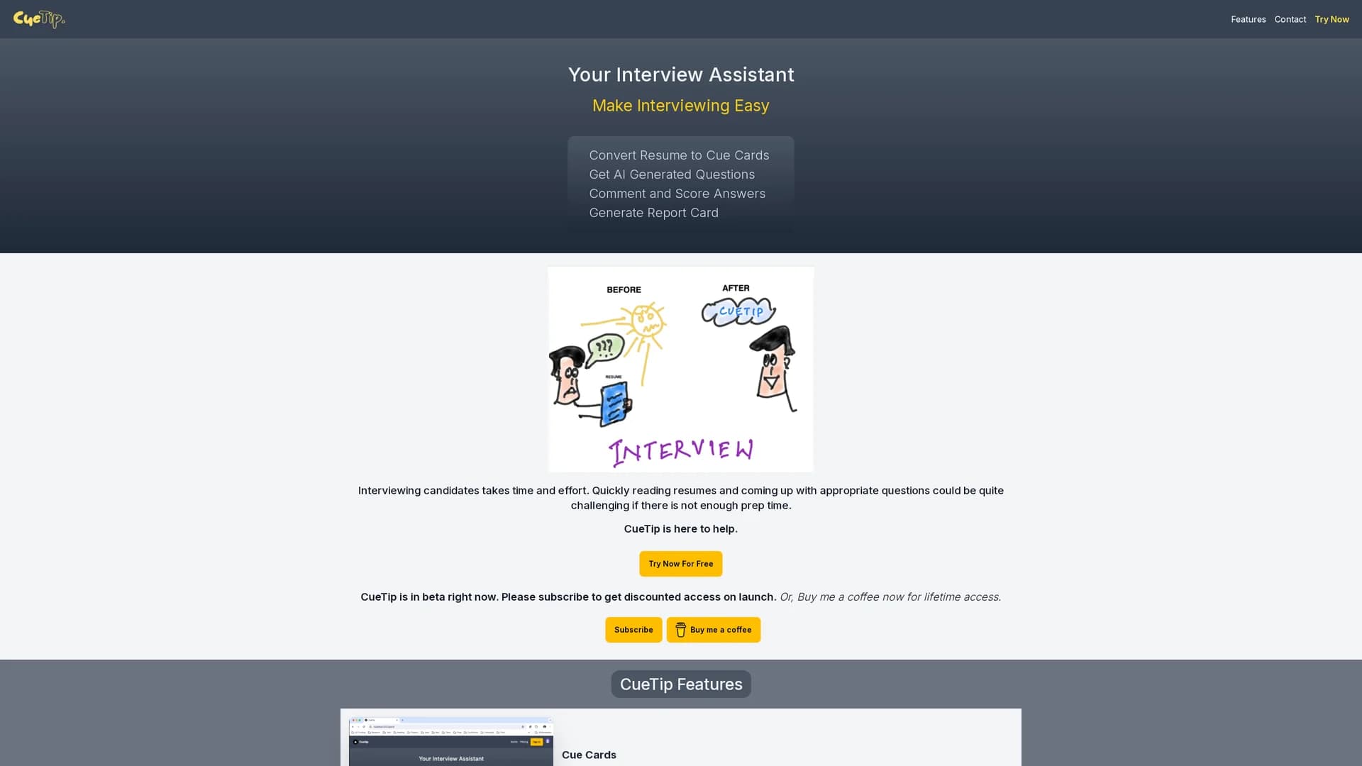 cuetip homepage