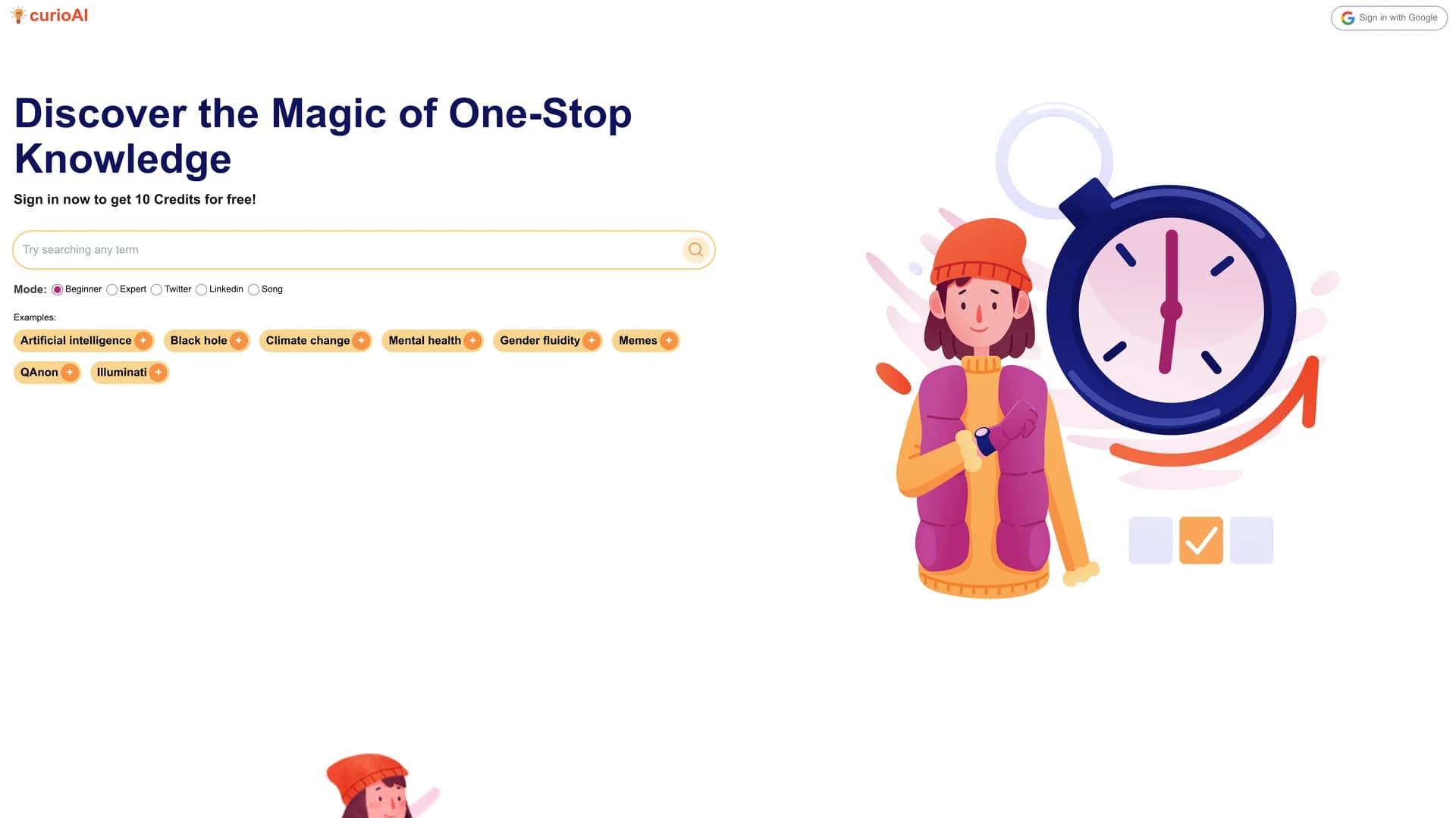 curioai homepage