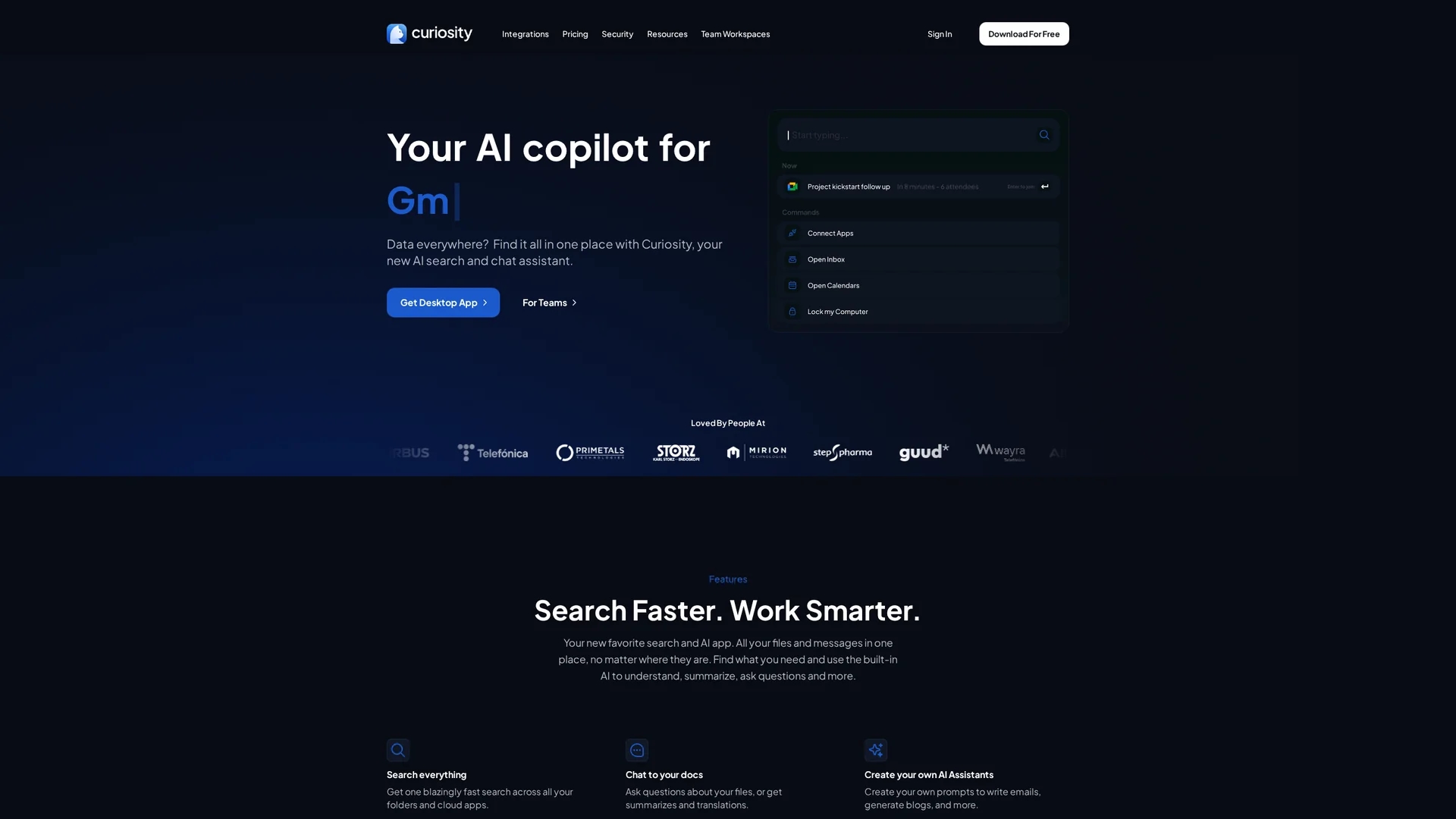 curiosity-ai homepage