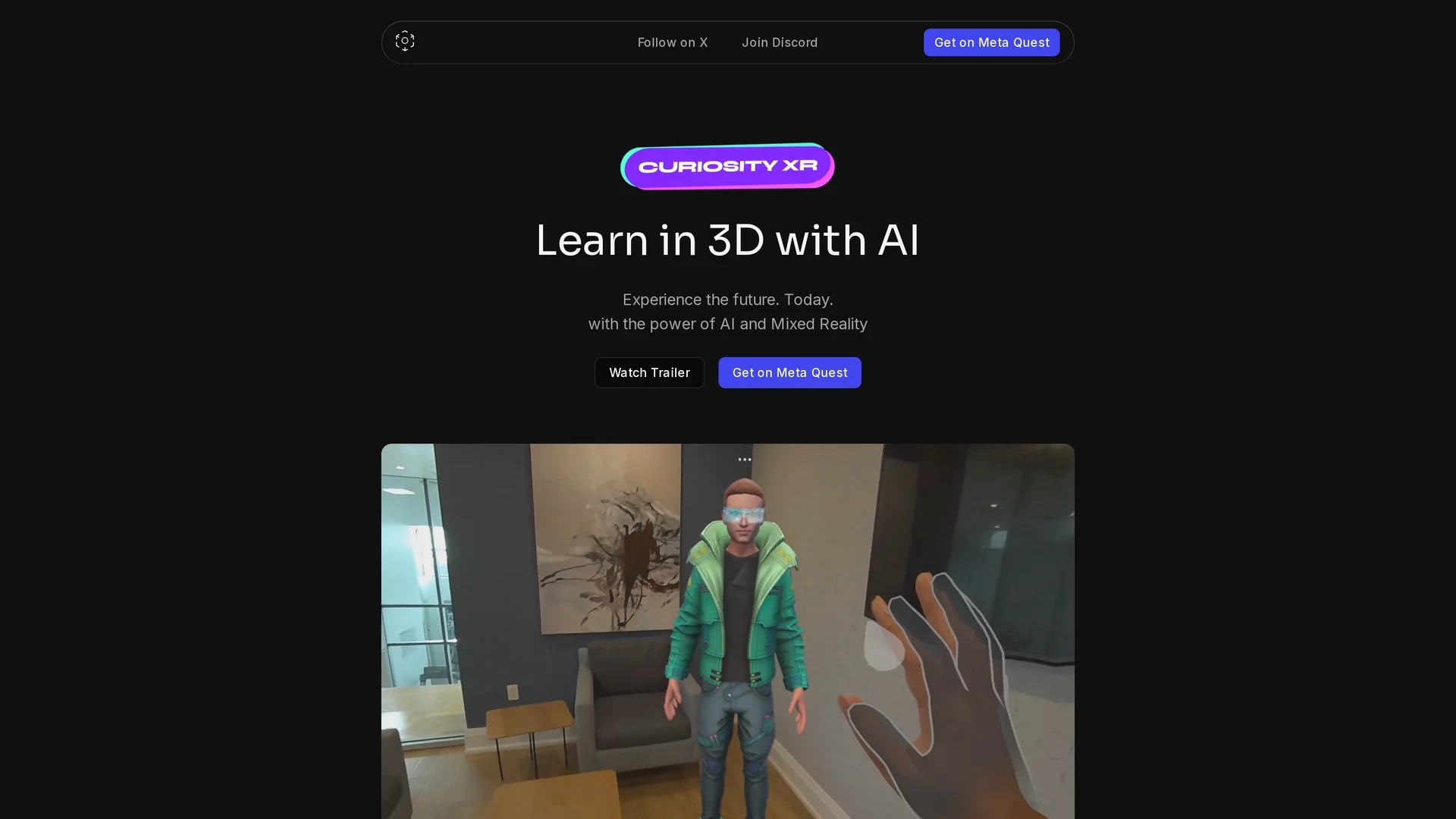 curiosityxr homepage