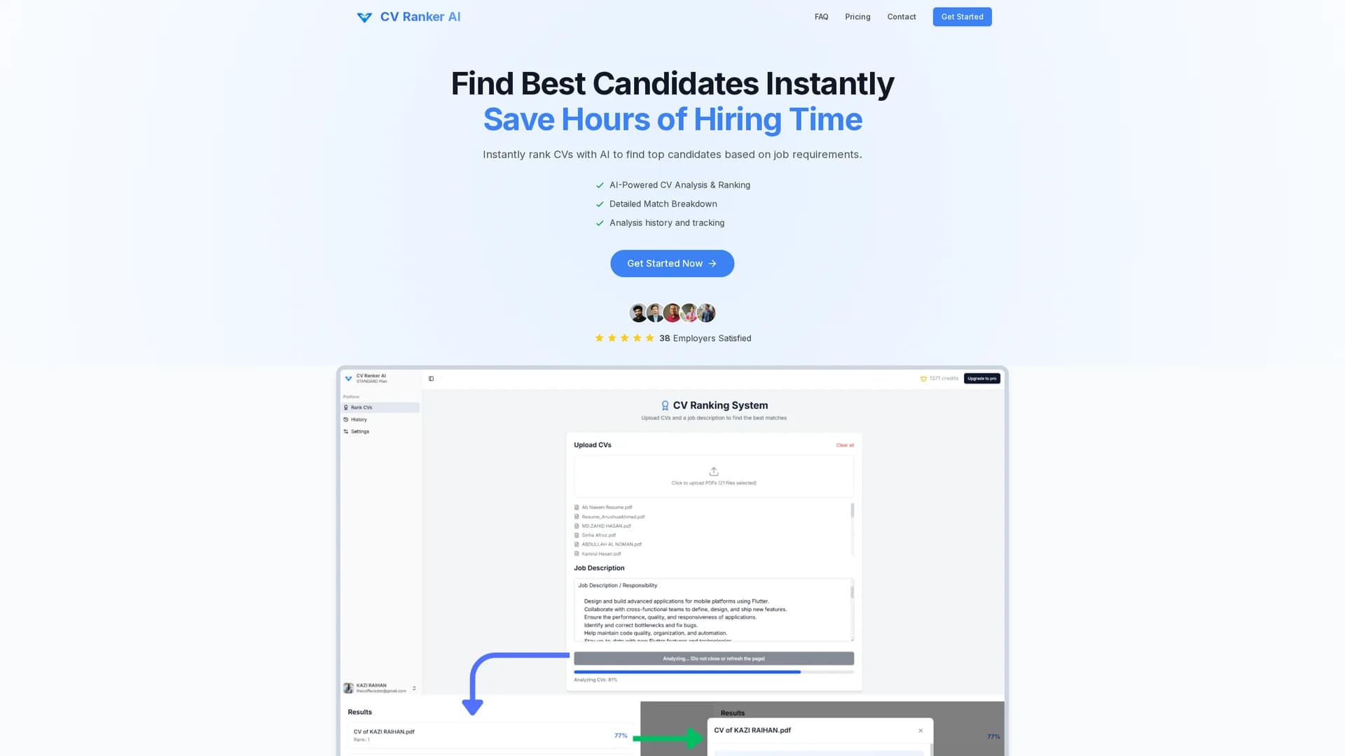 cv-ranker-ai homepage