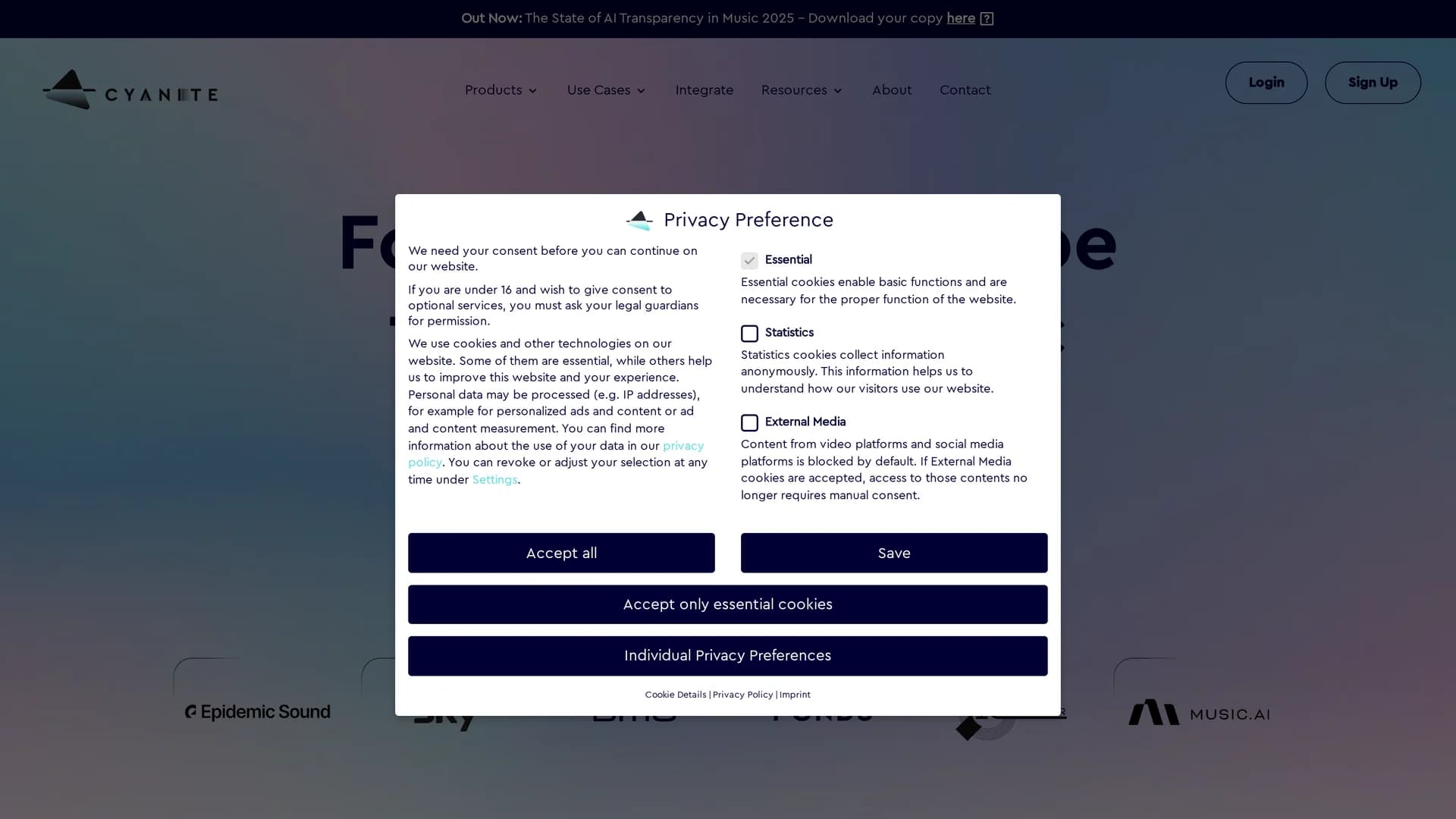 cyanite-s-free-text-search homepage