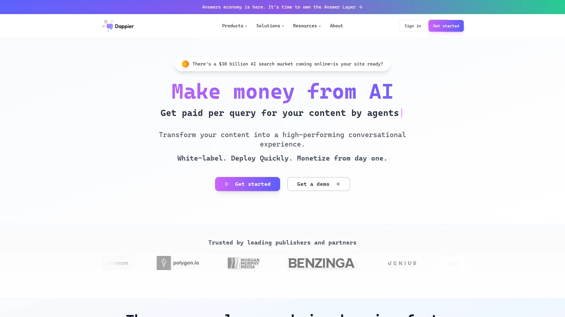 dappier-2-0 homepage
