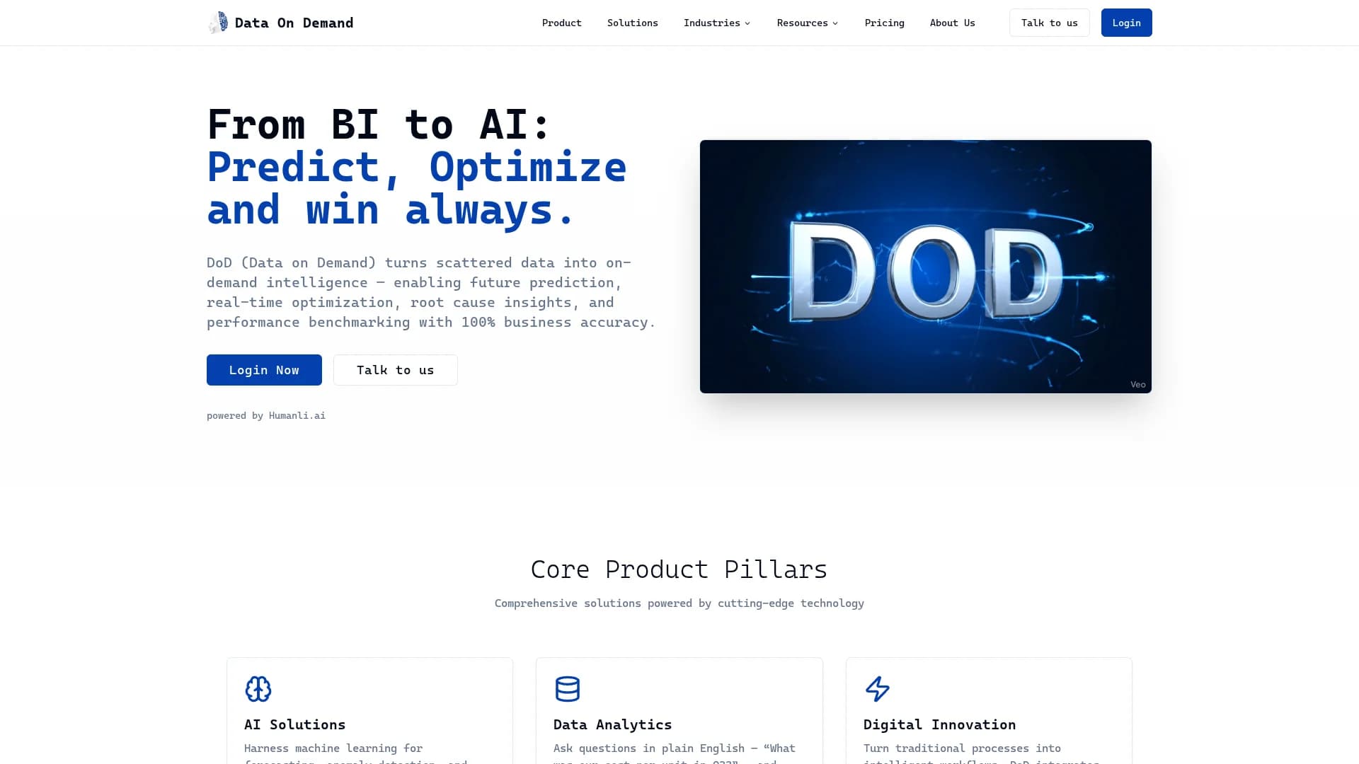 data-on-demand homepage