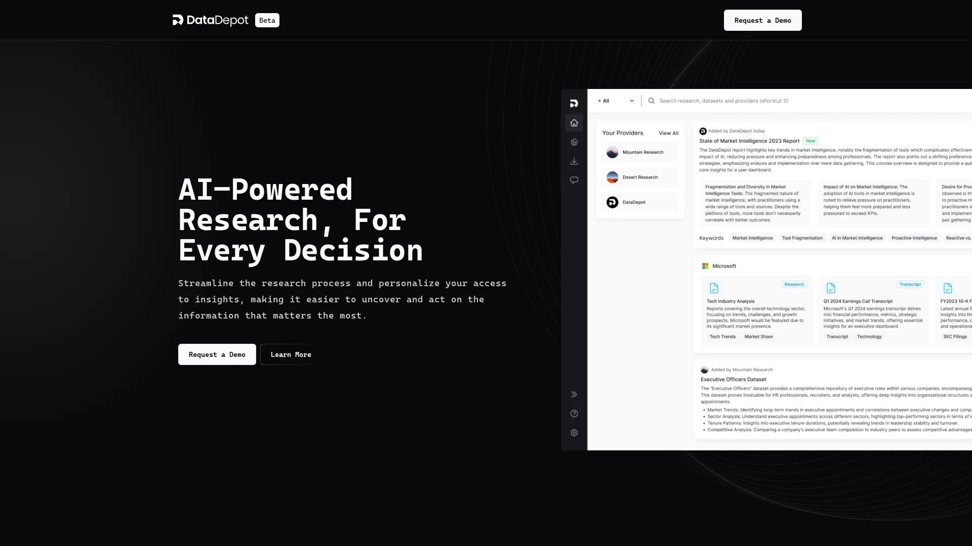 datadepot homepage