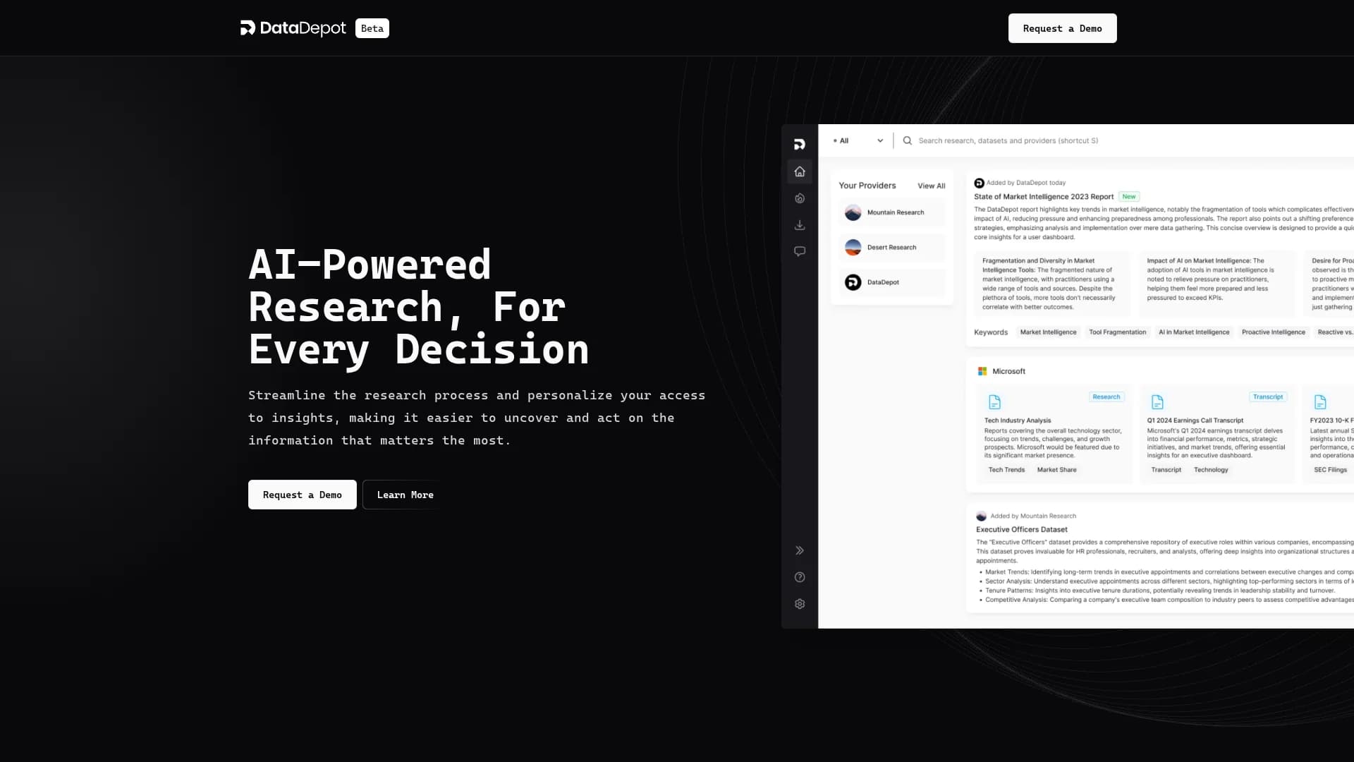 datadepot homepage