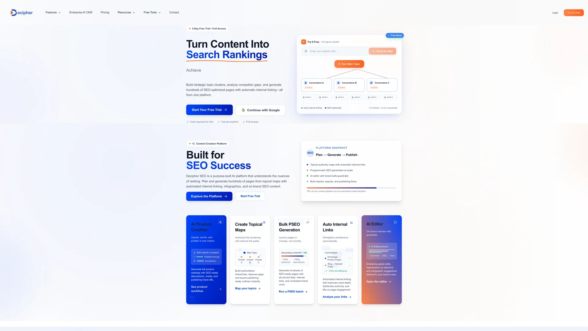 decipher-seo homepage