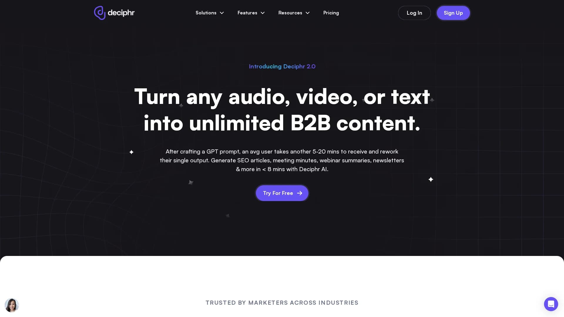 deciphr homepage