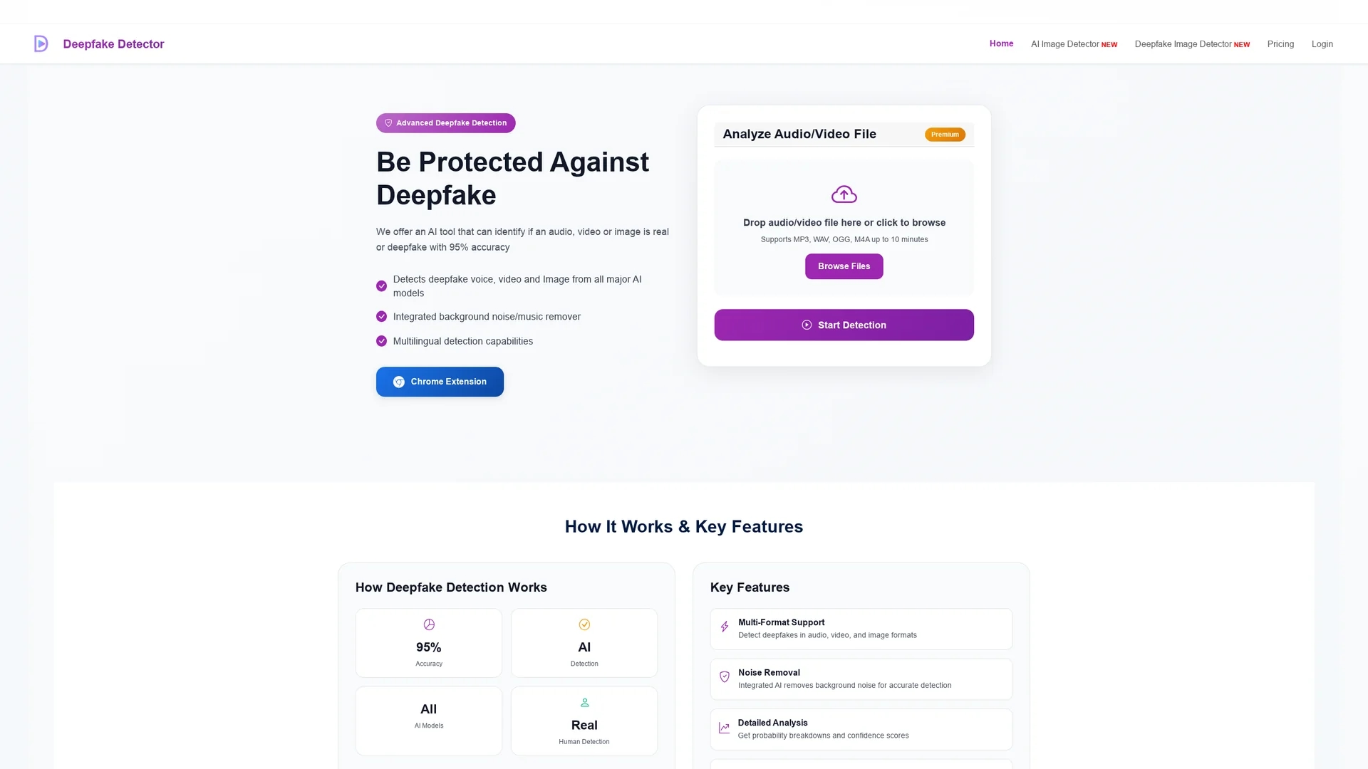 deepfake-detector homepage