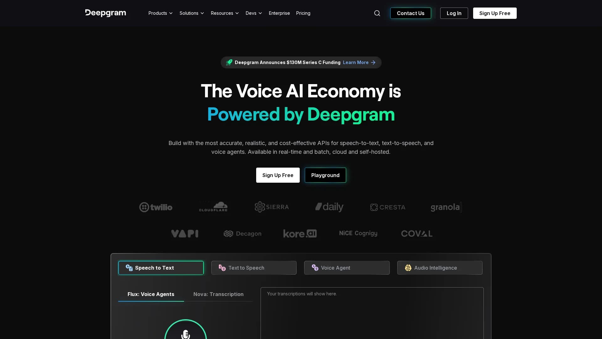 deepgram-voice-ai homepage