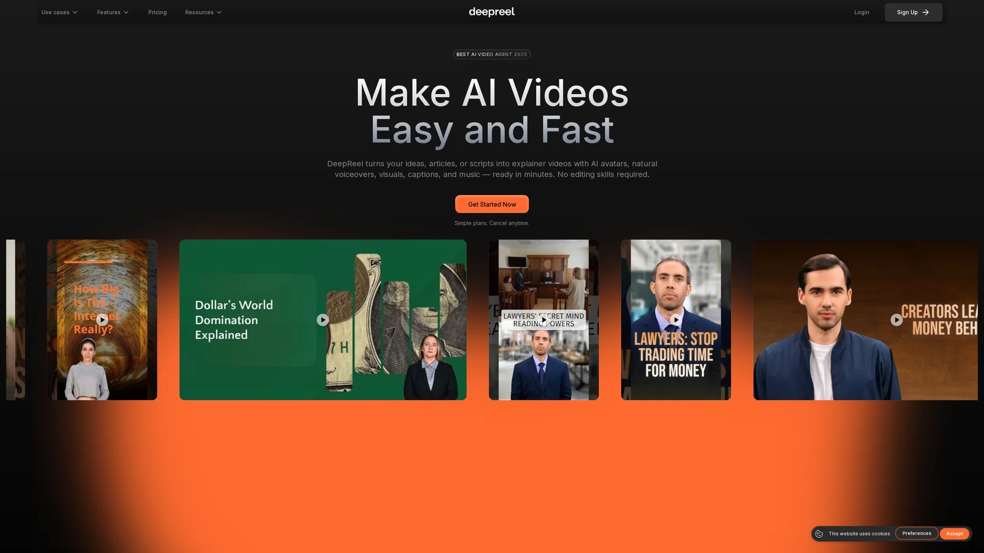 deepreel homepage