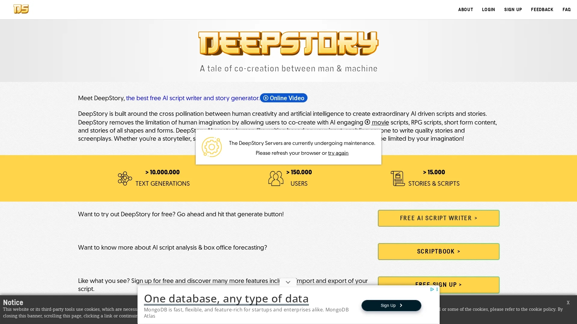 deepstory homepage