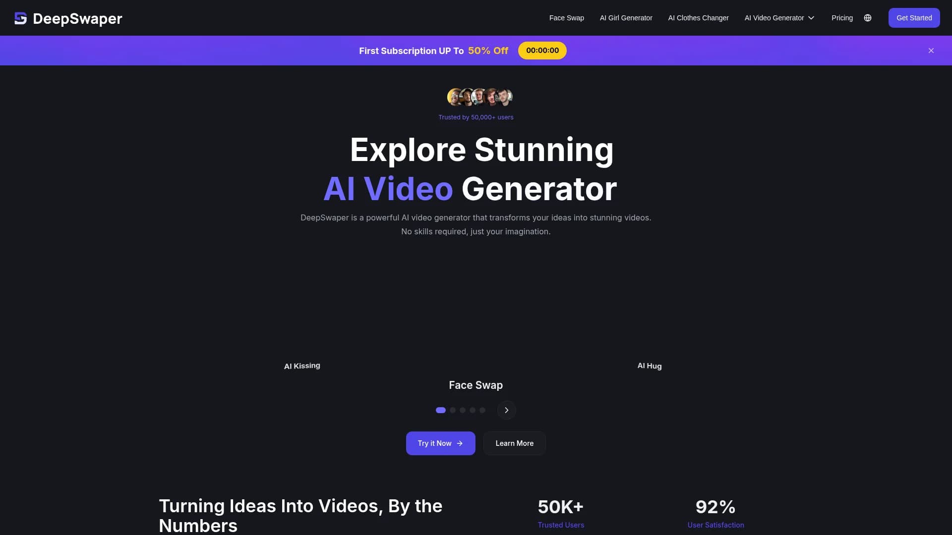 deepswaper-ai homepage