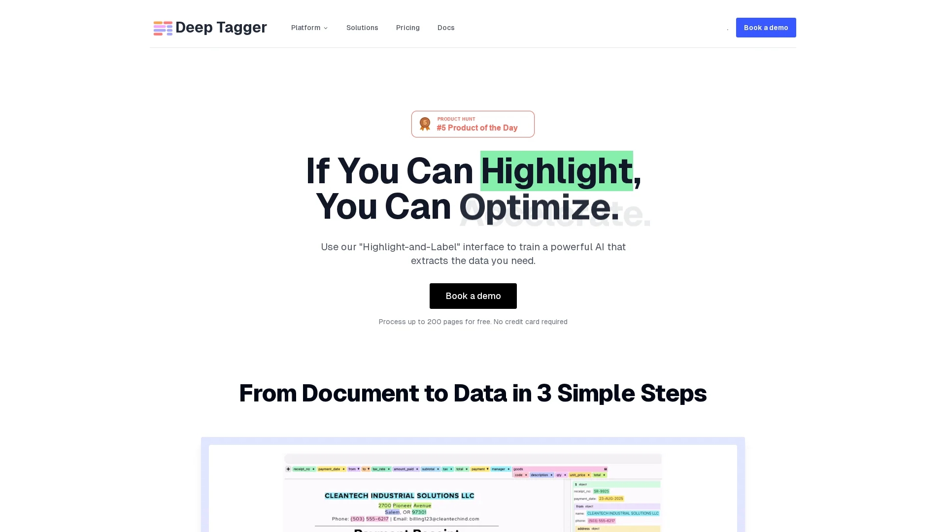 deeptagger homepage