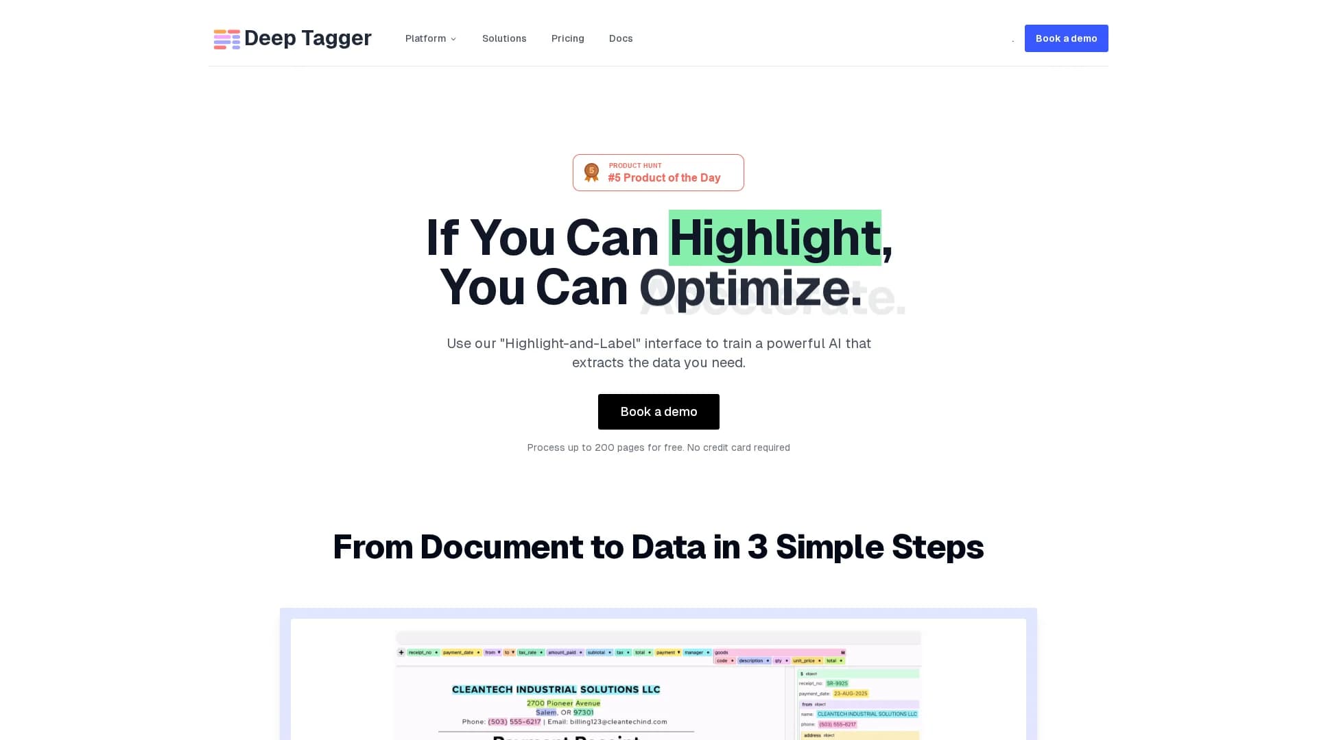 deeptagger homepage