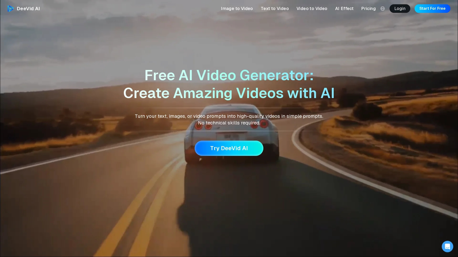 deevid-ai homepage