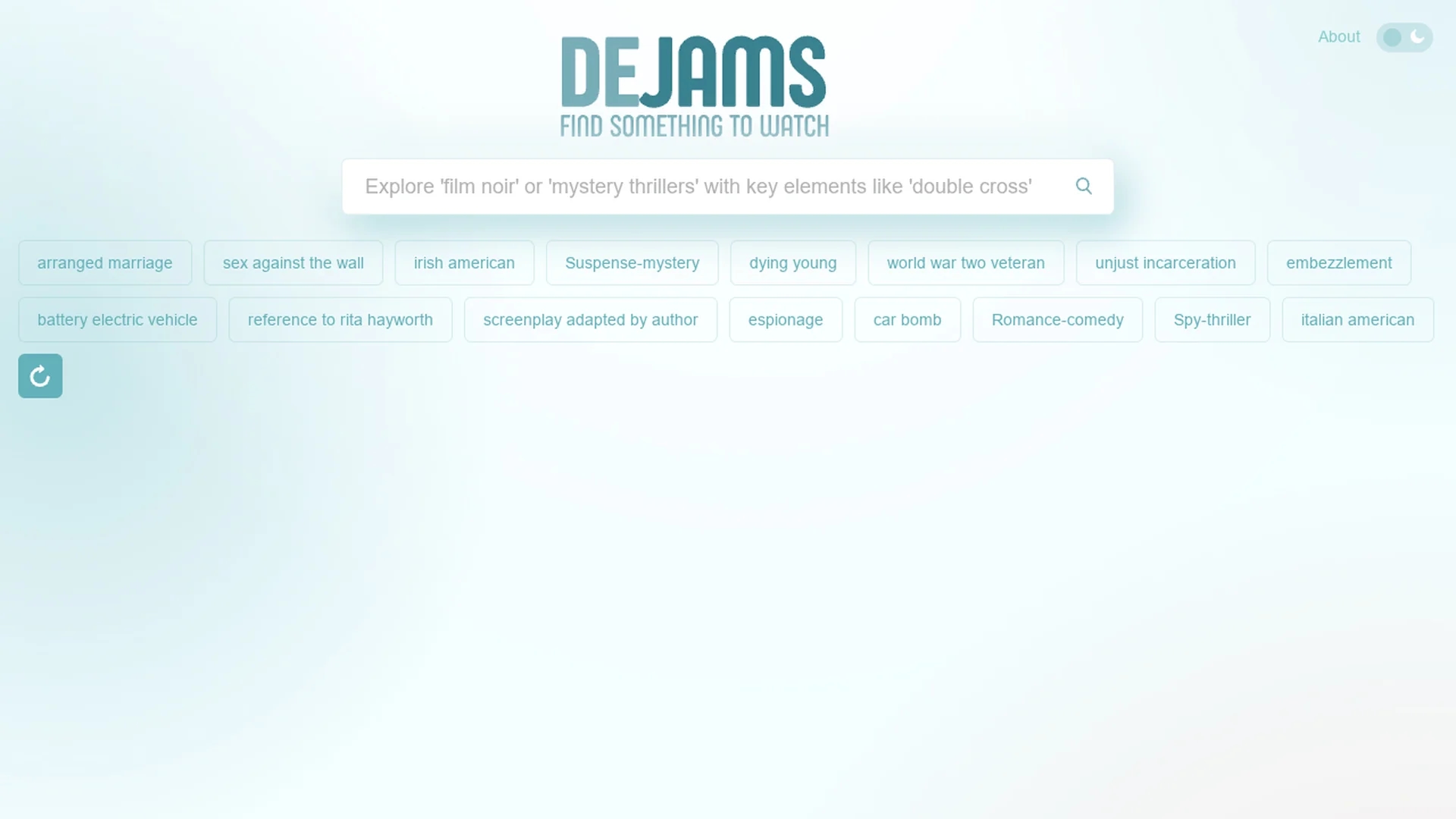 dejams-a-smart-movie-search-engine homepage
