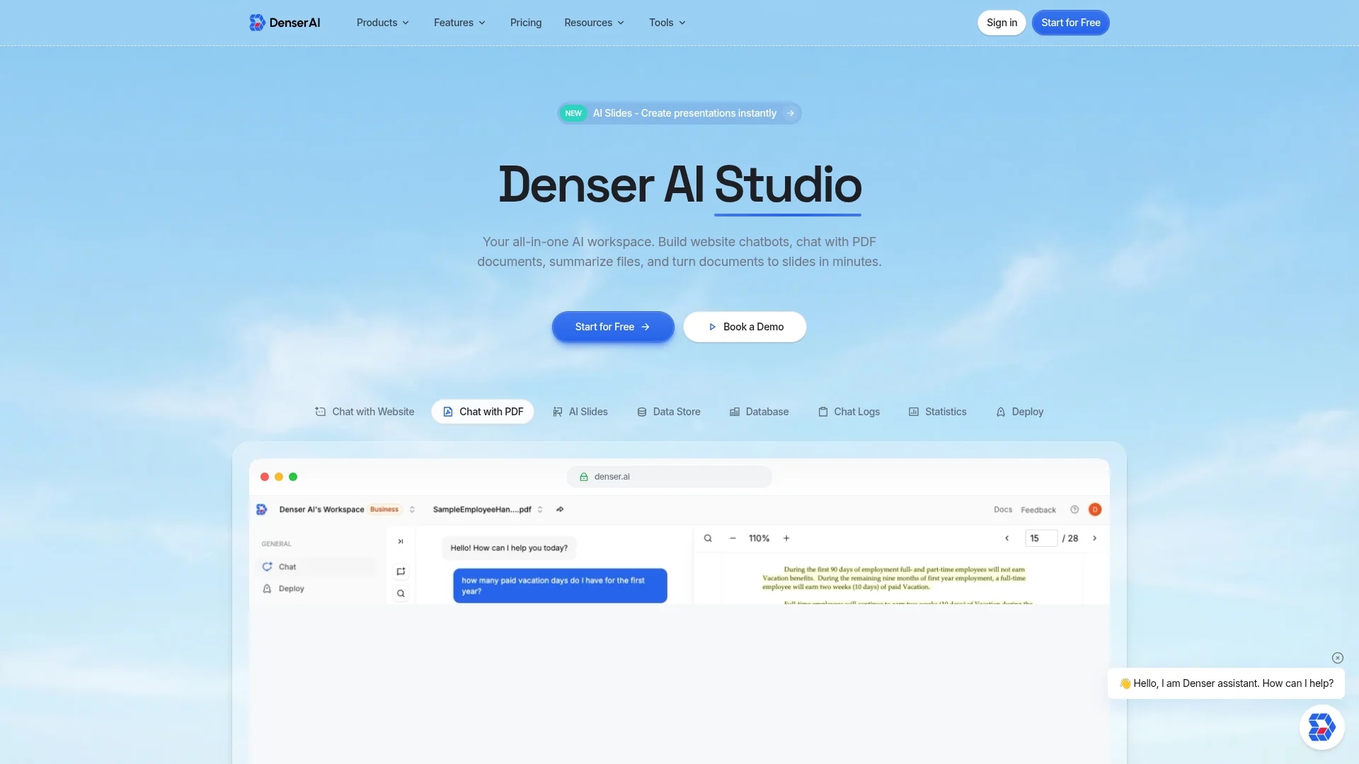 denserbot homepage