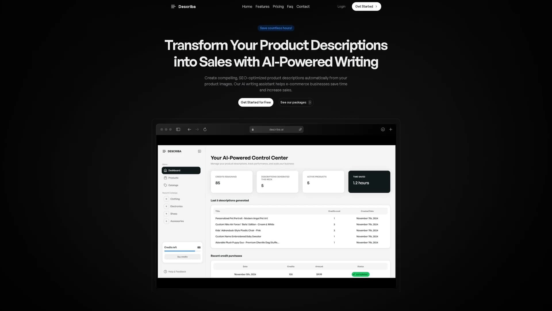 describa homepage
