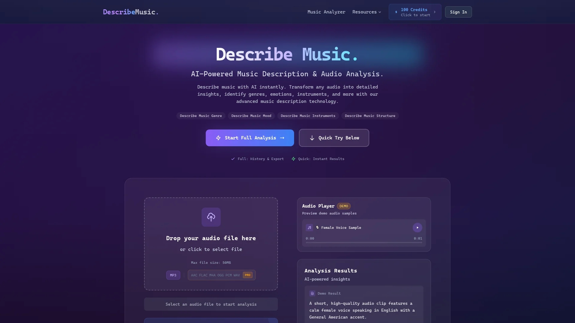 describe-music-net homepage