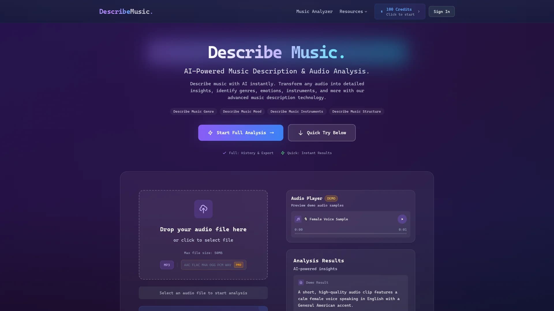 describe-music-net homepage