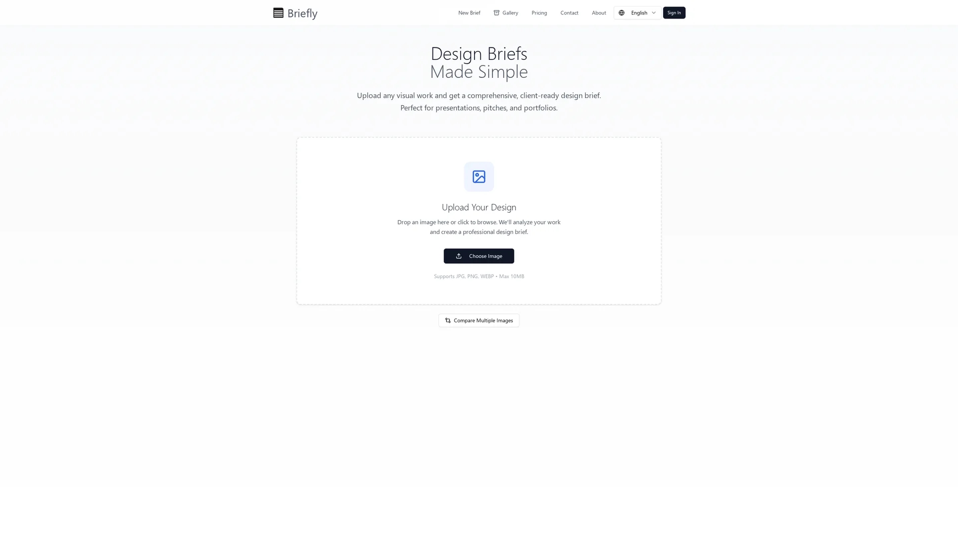 designbrief-app homepage