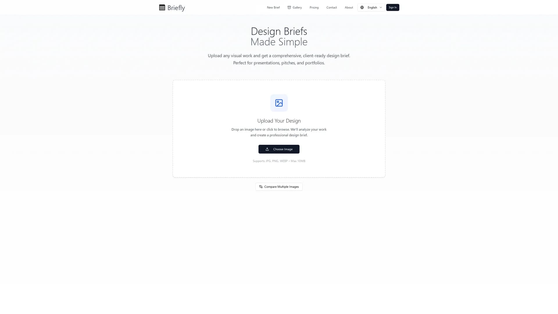designbrief-app homepage