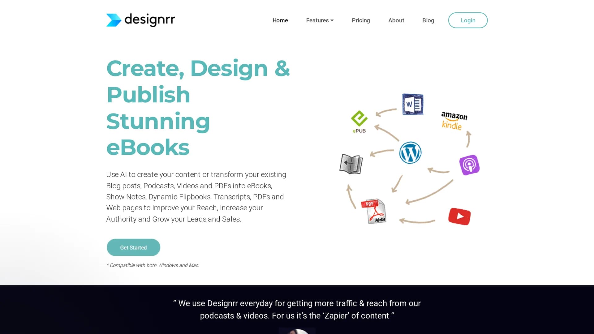 designrr homepage