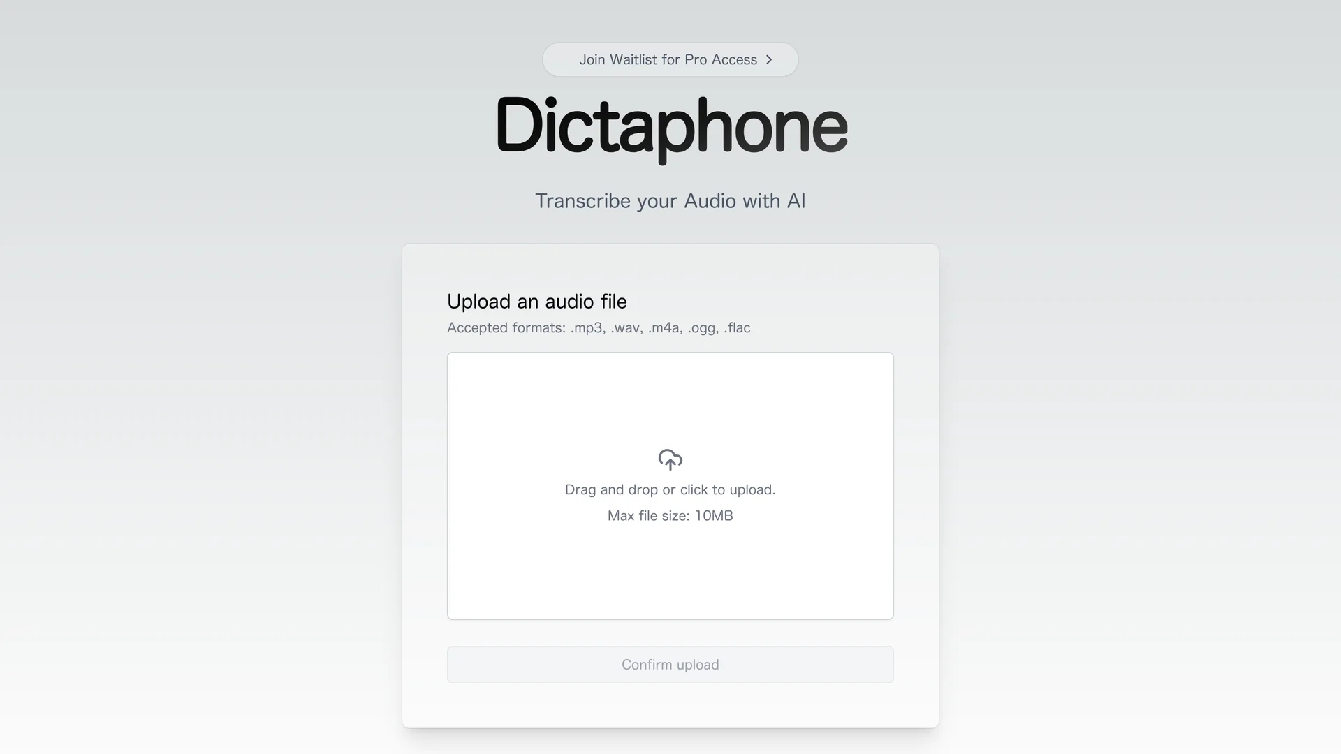 dictaphone homepage