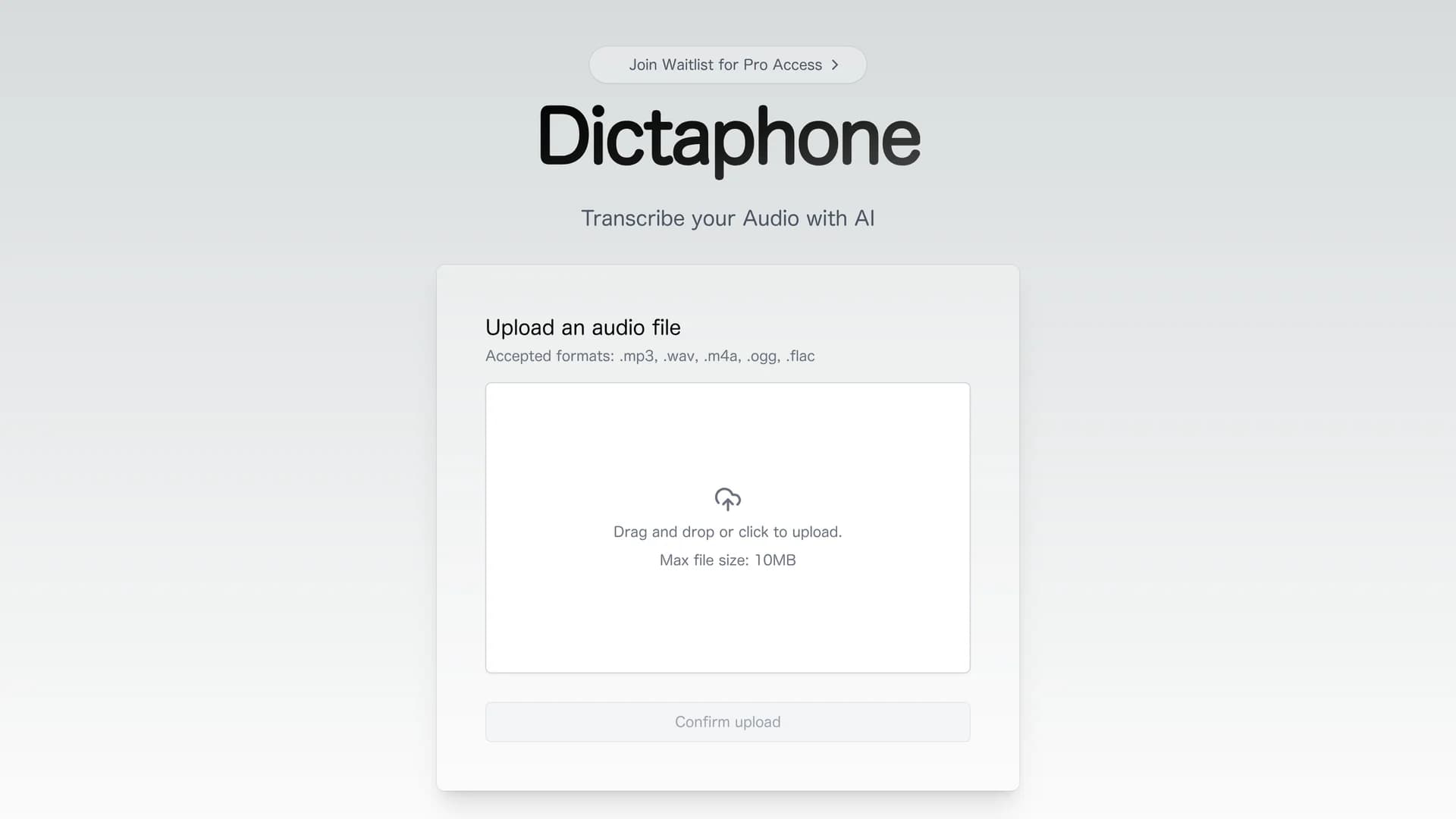 dictaphone homepage