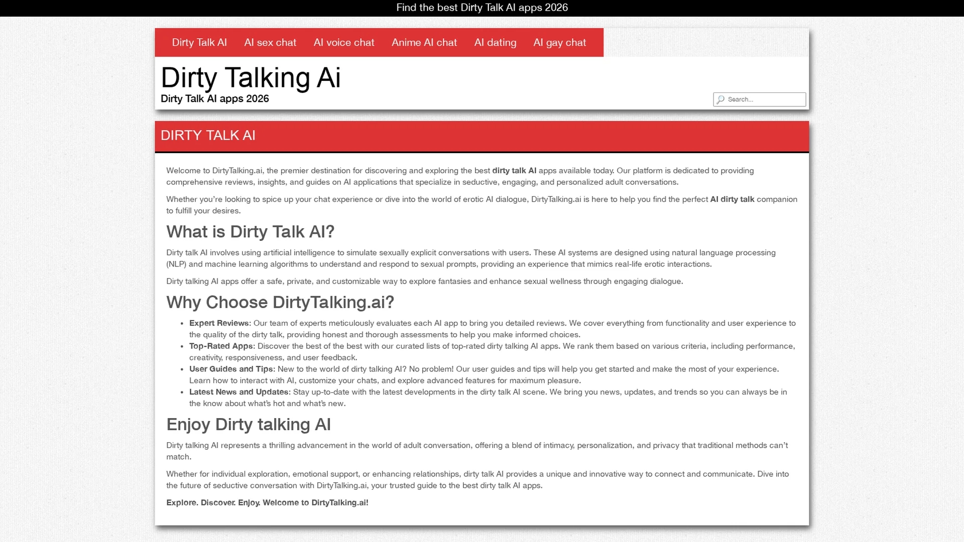 dirty-talking-ai homepage