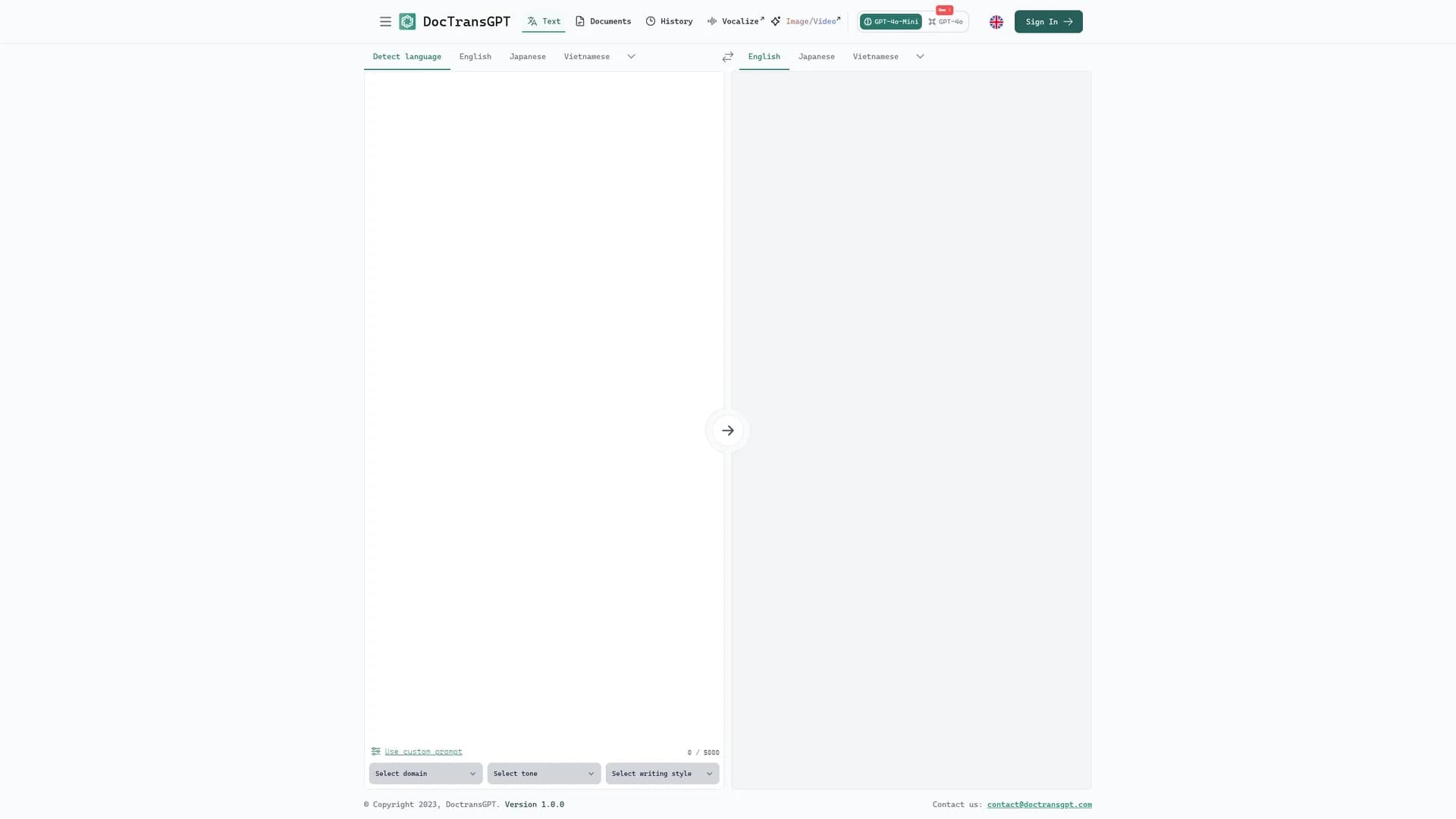 doctransgpt homepage