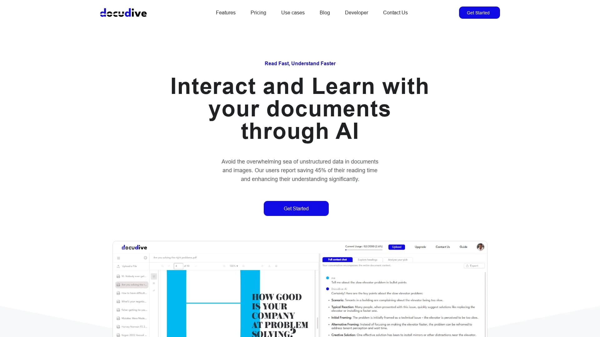 docudive homepage