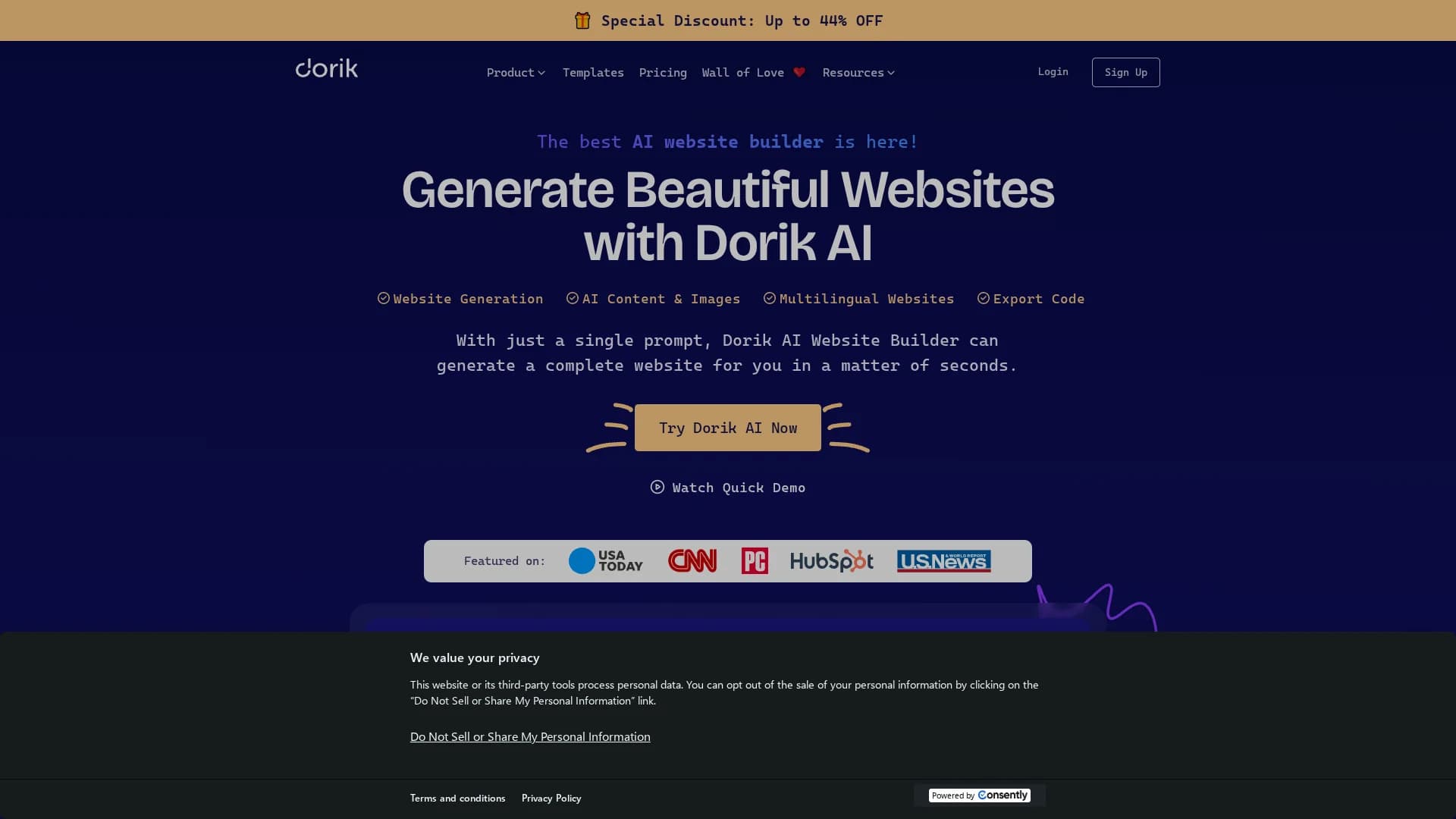 dorik-ai homepage