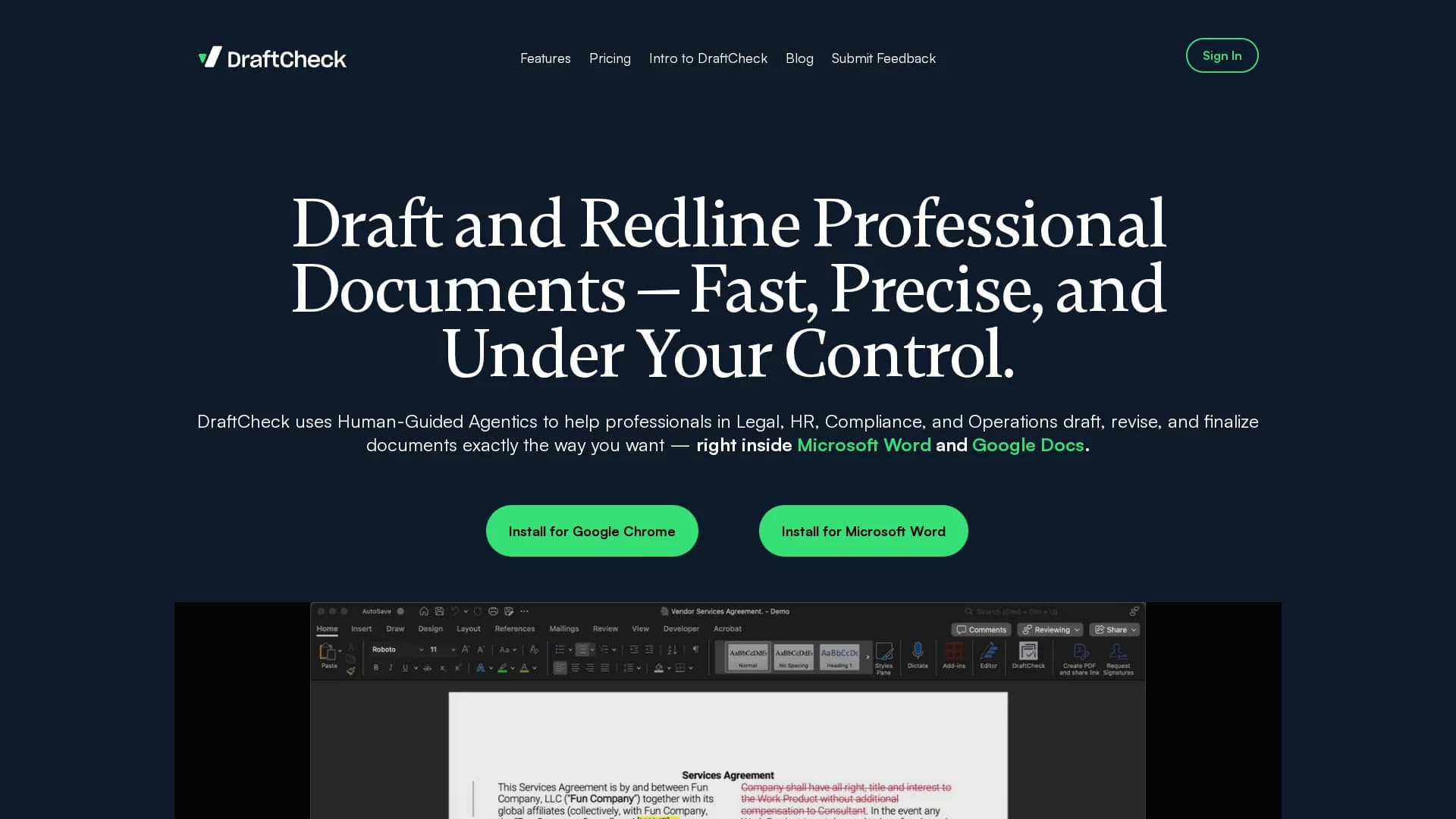 draftcheck homepage