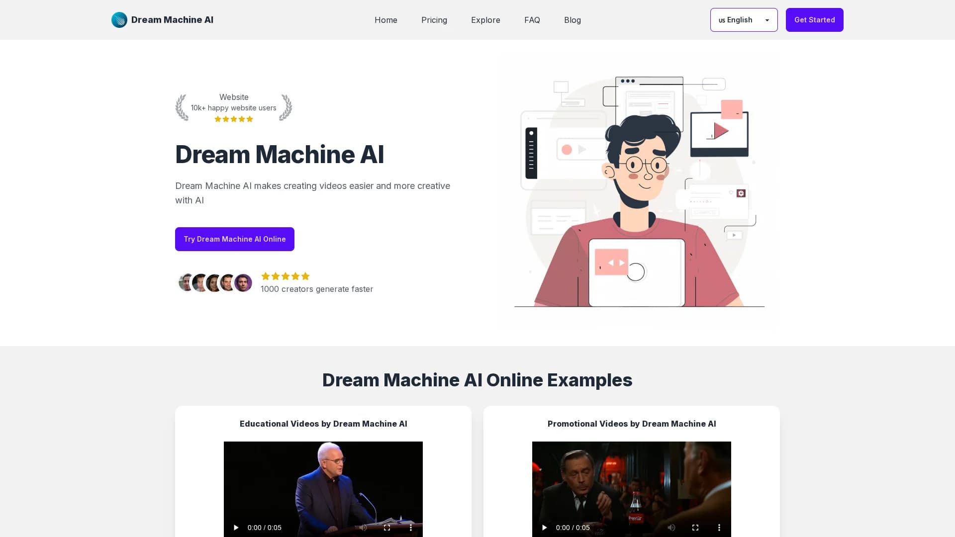 dream-machine-ai homepage