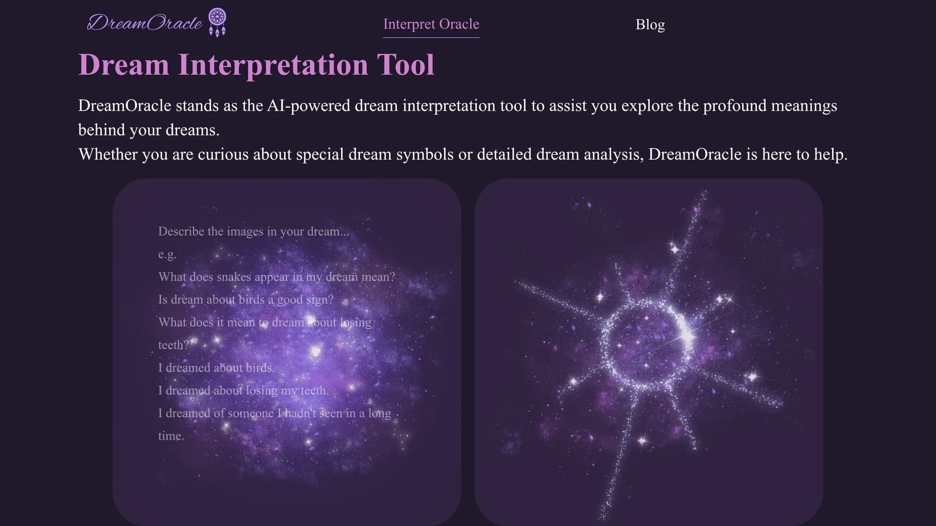 dreamoracle homepage
