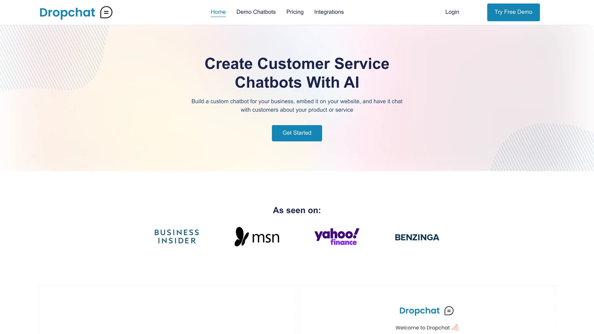 dropchat homepage