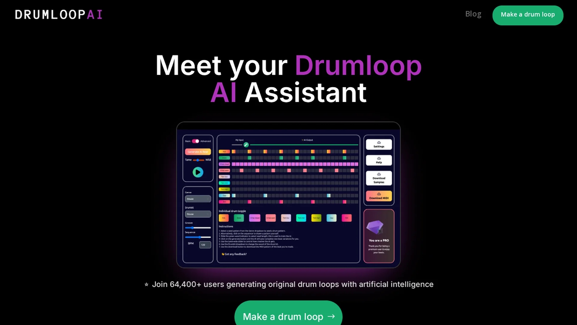 drumloop-ai homepage