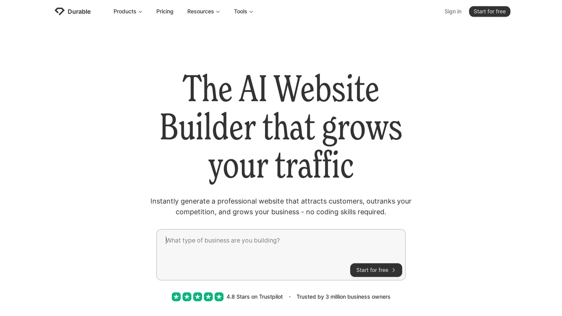 durable homepage