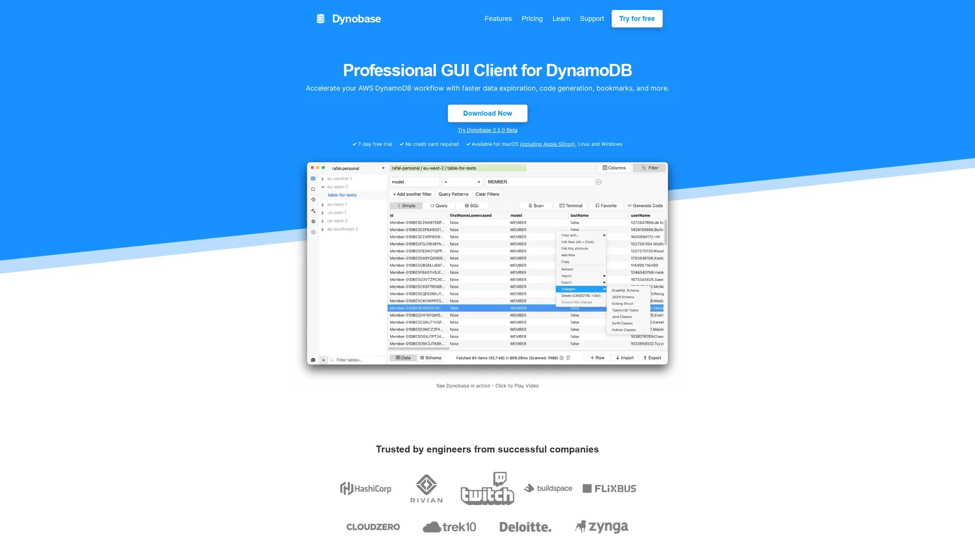 dynobase homepage