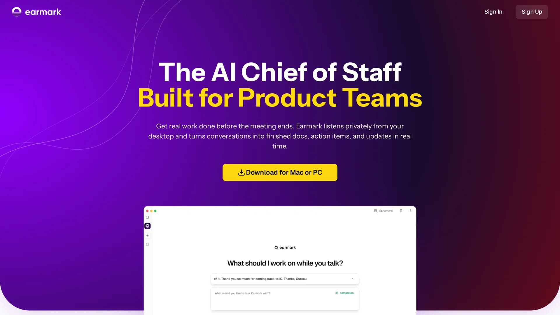 earmark homepage