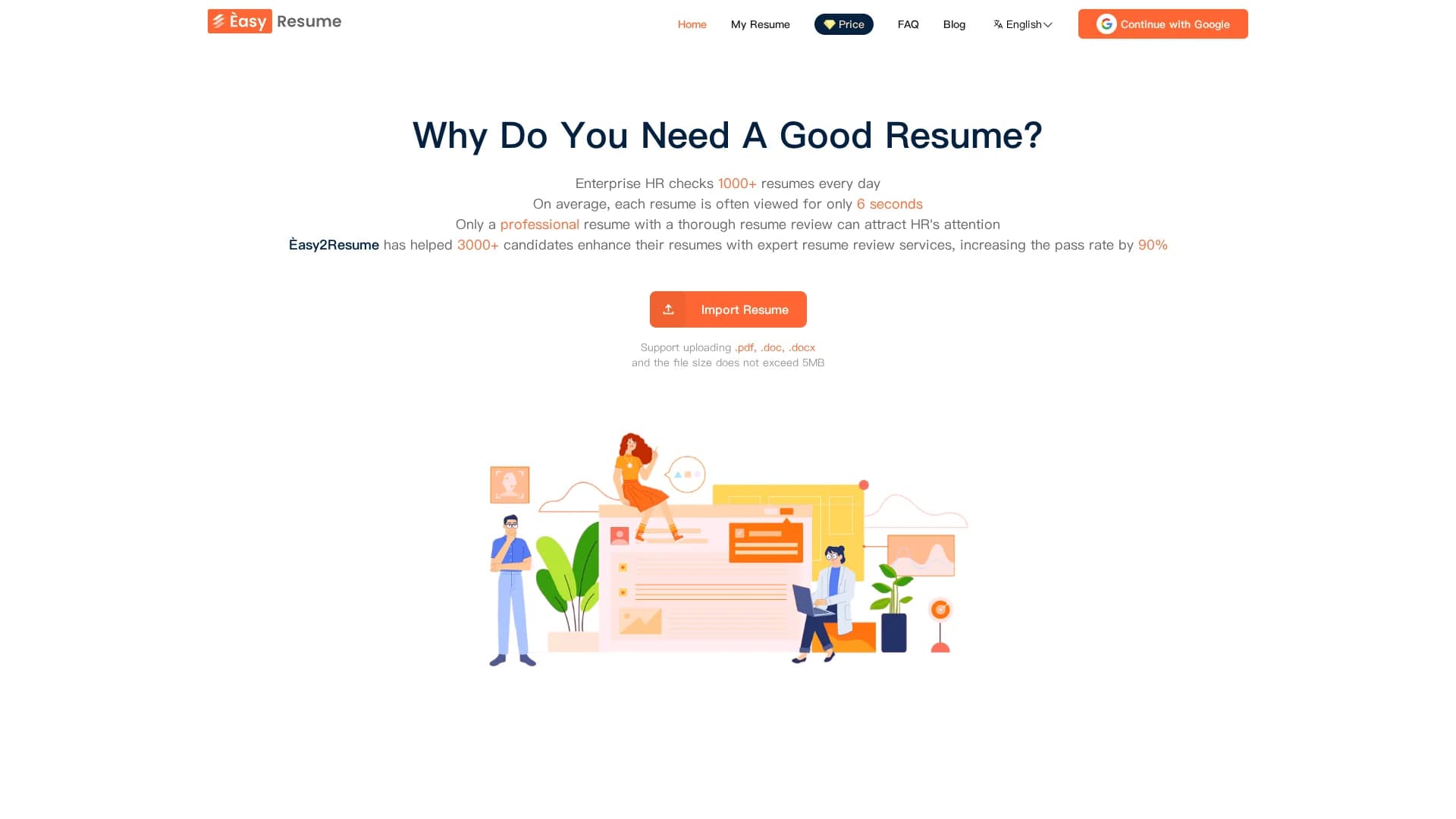 easy2resume homepage